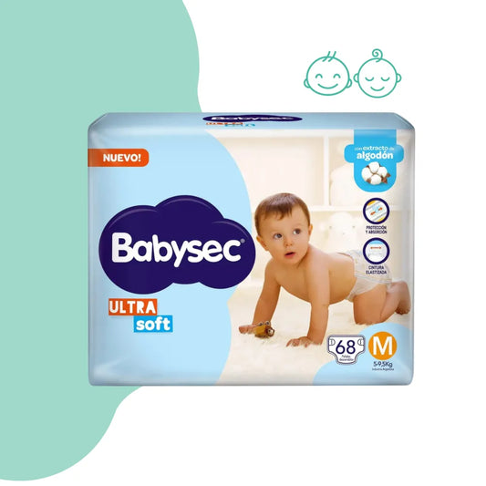 Pañales Babysec Ultra soft Super pack