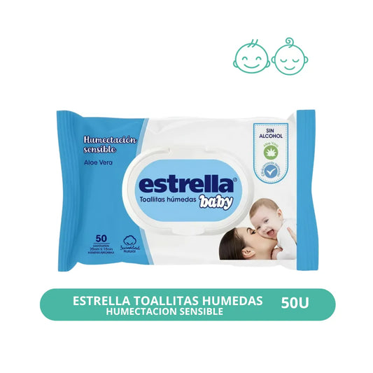 Toallitas Húmedas Estrella Humectación Sensible 50u