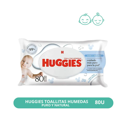 Toallitas Húmedas Huggies Puro y Natural 80u
