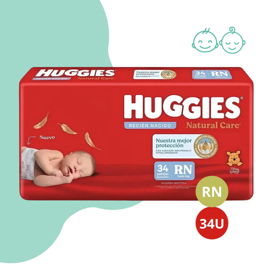 Pañales Huggies natural care RN x34u
