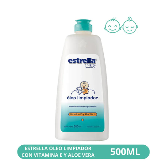 Óleo Limpiador Estrella Baby con Vitamina E y Aloe Vera 500ml