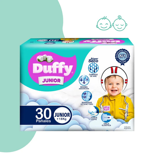 Pañales Duffy Cotton Hiper pack Junior X3O