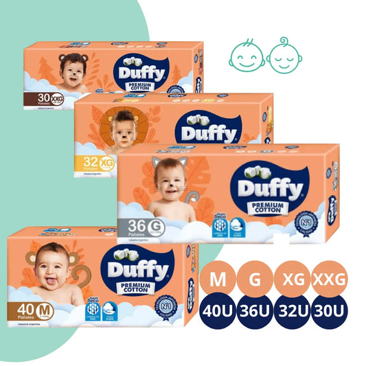 Pañales Duffy Premium Cotton Hiper pack