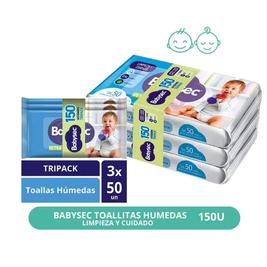 Toallitas Húmedas Babysec Ultra Fresh x 150U Tripack