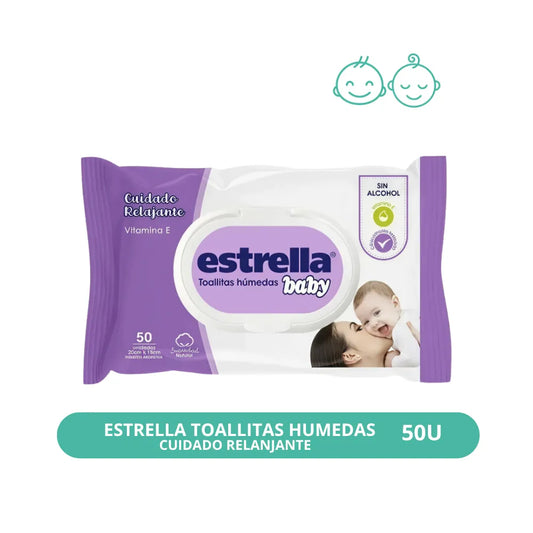 Toallitas Húmedas Estrella Cuidado Relajante 50u