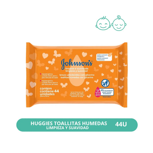 Toallitas Húmedas Johnson’s Limpieza y Suavidad 44u