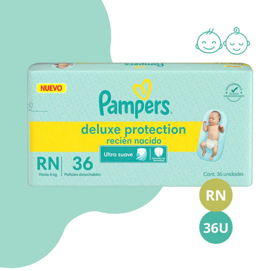 Pañales Pampers Deluxe RN 36u